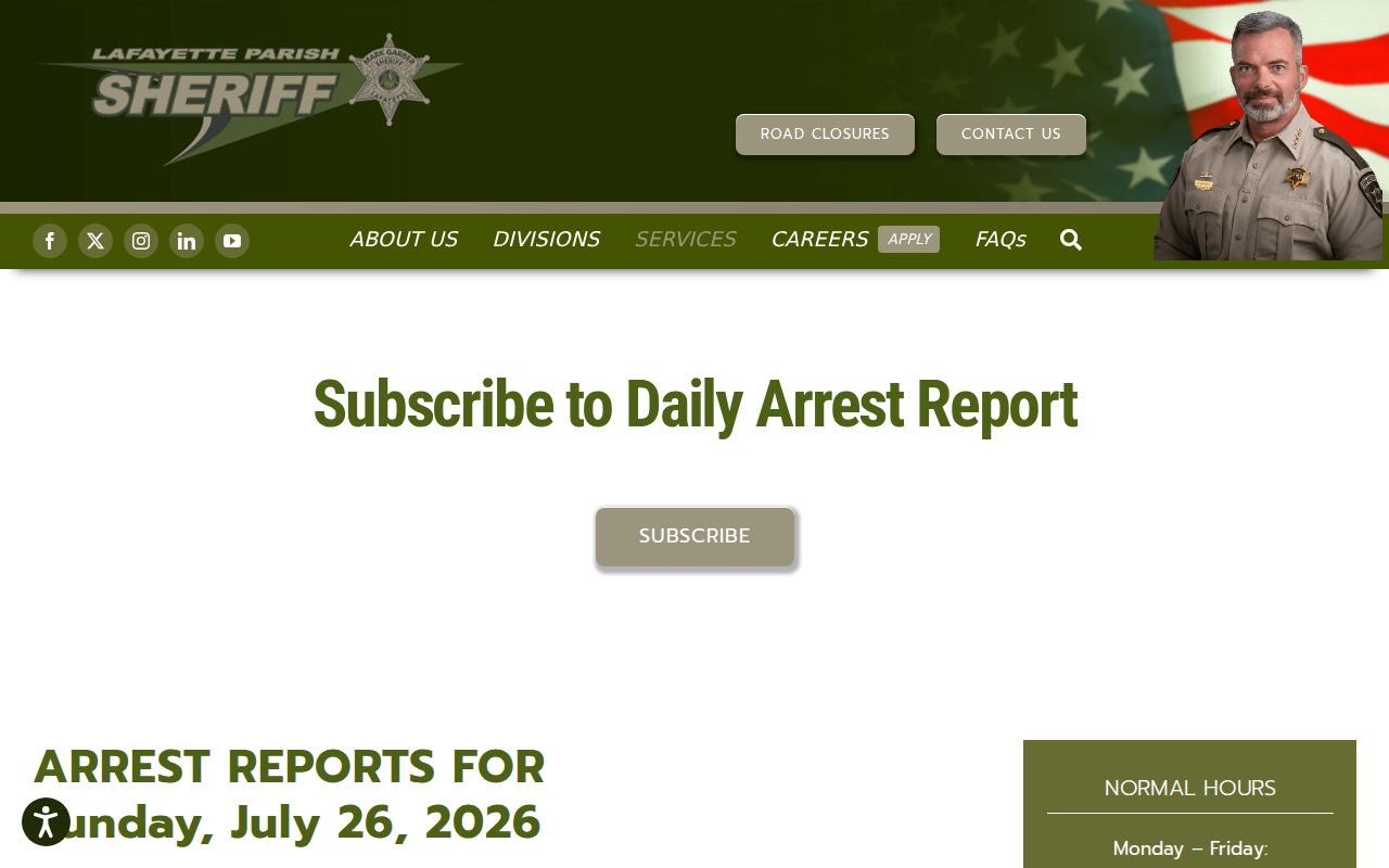 Lafayette Parish arrest history daily arrest report