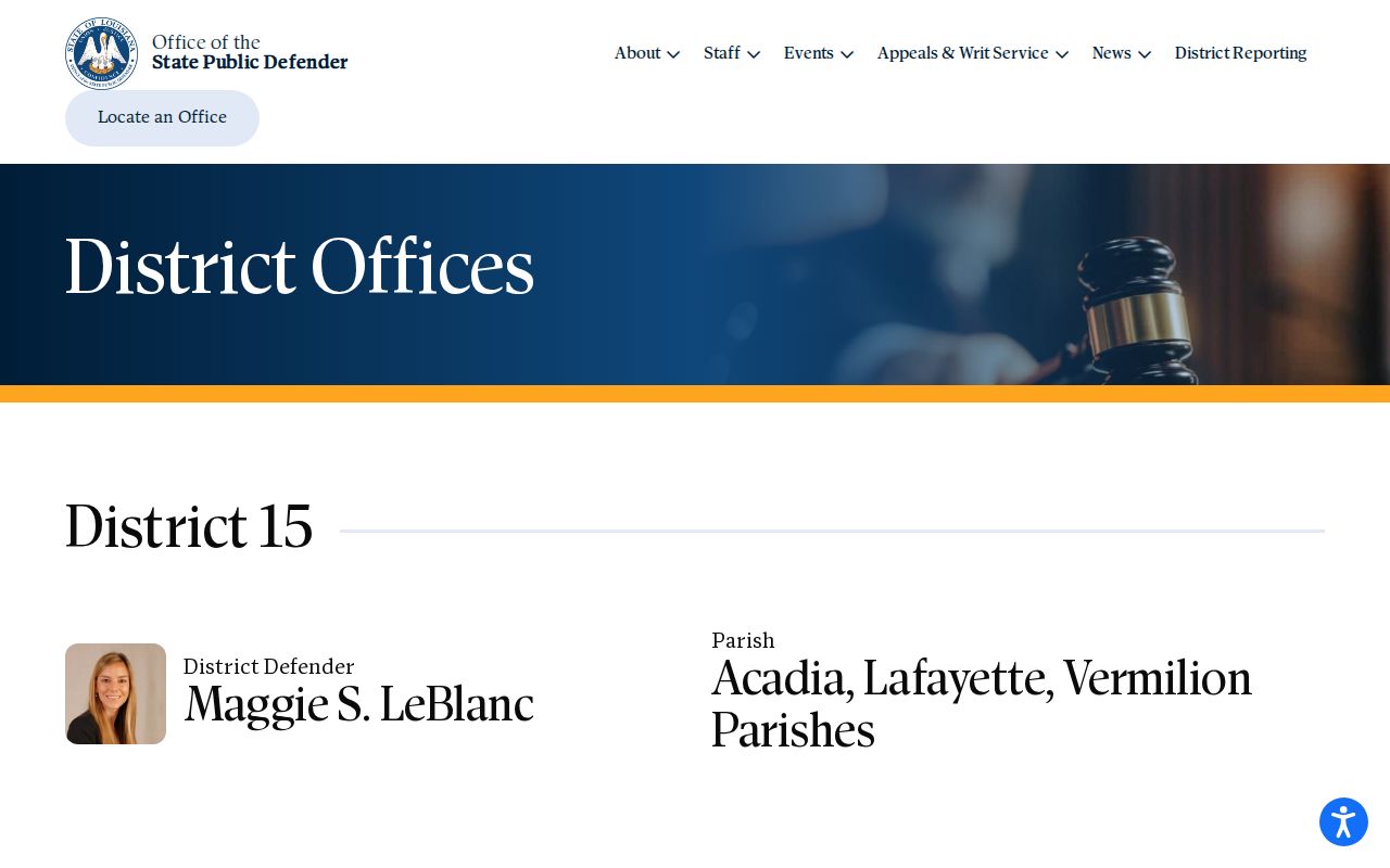 Lafayette Parish criminal court case public defender office