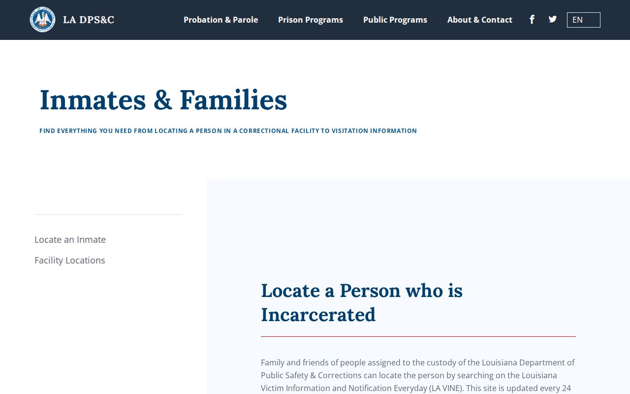 Lafayette Parish criminal history state custody lookup